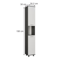 Vicco Mobile alto Antracite/bianco 30.2 x 190 cm con 2 porte