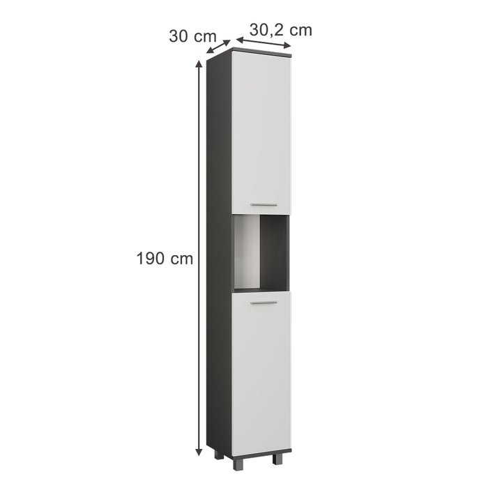 Vicco Mobile alto Antracite/bianco 30.2 x 190 cm con 2 porte