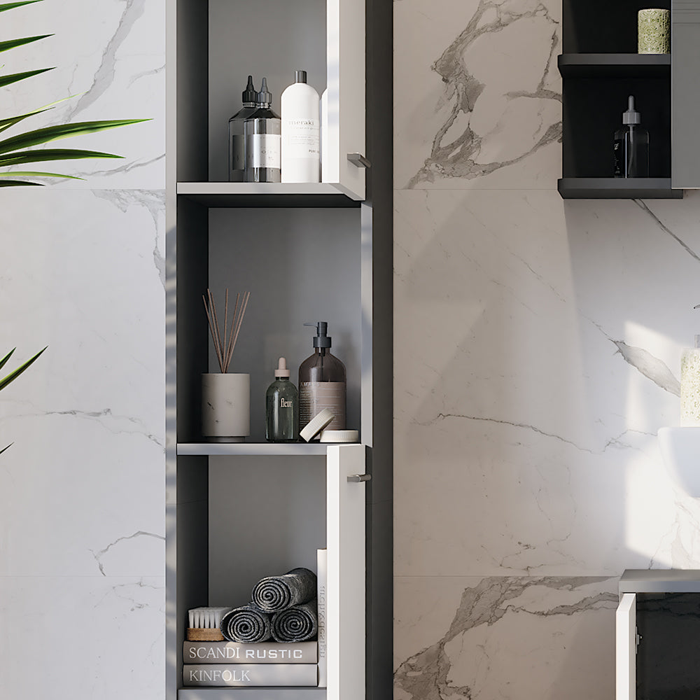 Vicco Mobile alto Antracite/bianco 30.2 x 190 cm con 2 porte