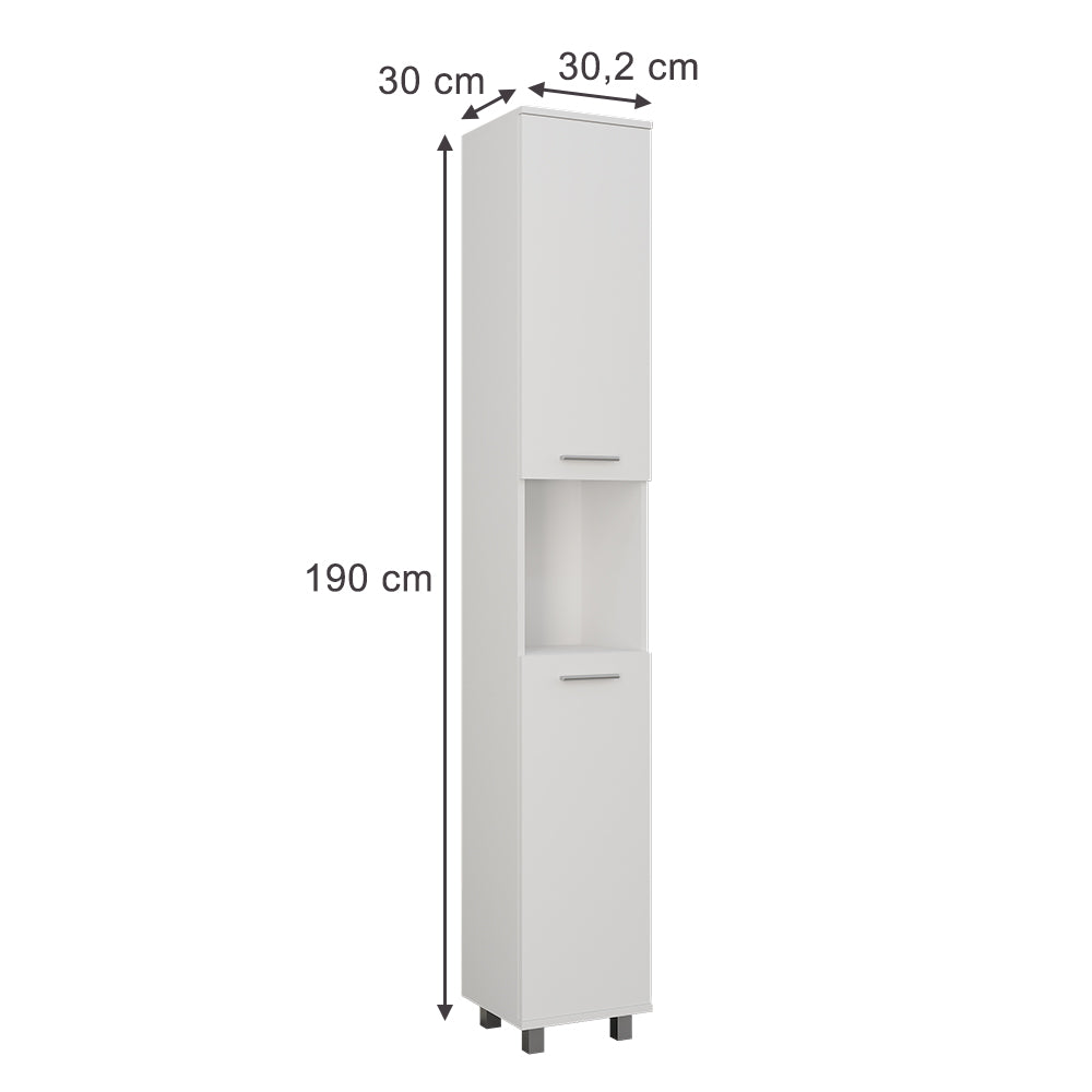 Vicco Mobile alto Bianco 30.2 x 190 cm con 2 porte