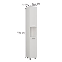 Vicco Mobile alto Bianco 30.2 x 190 cm con 2 porte