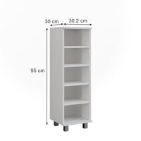 Vicco Mobiletto midi Bianco 30.2 x 95 cm con 5 scomparti aperti