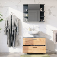 Vicco Set di mobili da bagno Quercia dorata/antracite 2 parti, base 80 cm