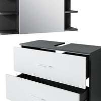 Vicco Set di mobili da bagno Antracite/bianco 4 parti