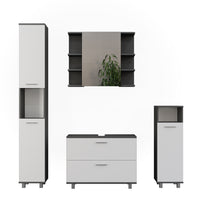 Vicco Set di mobili da bagno Antracite/bianco 4 parti