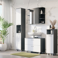 Vicco Set di mobili da bagno Antracite/bianco 4 parti