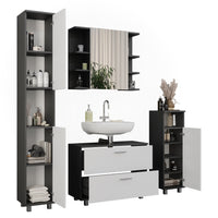 Vicco Set di mobili da bagno Antracite/bianco 4 parti