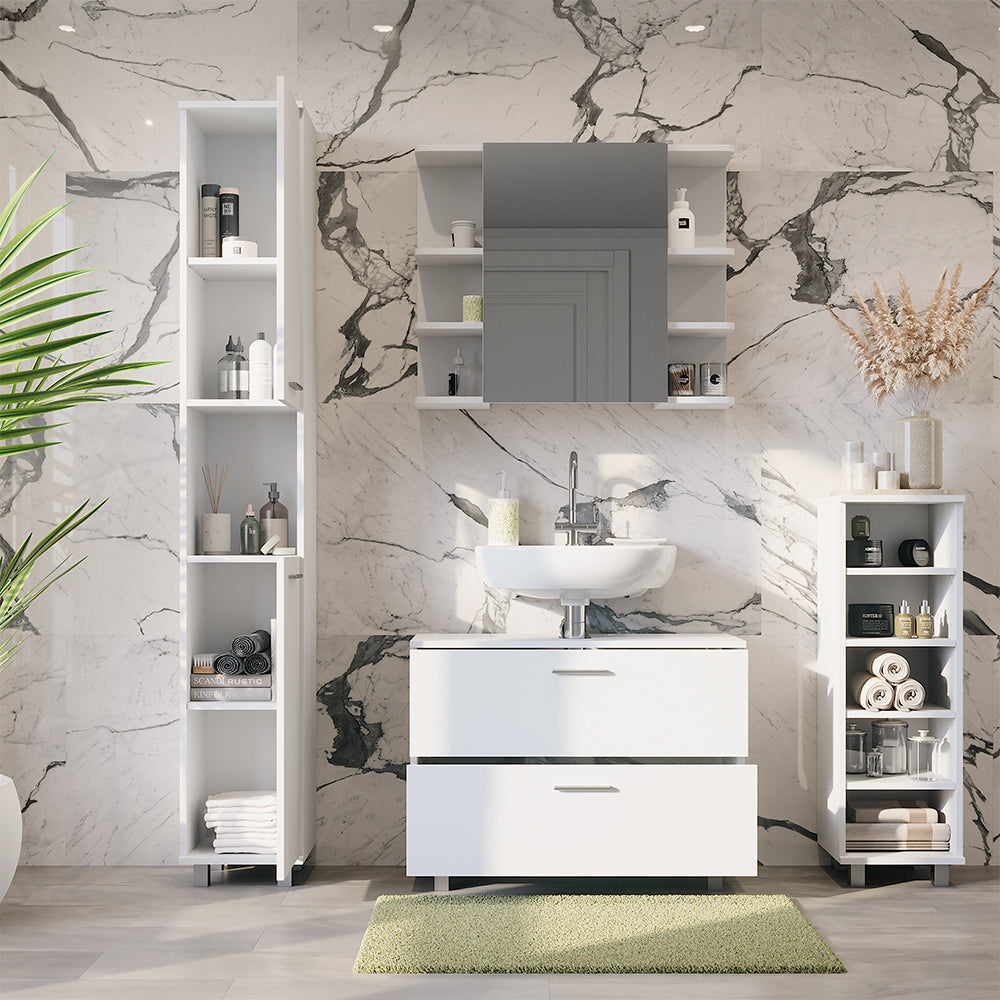 Vicco Set di mobili da bagno Bianco 4 parti