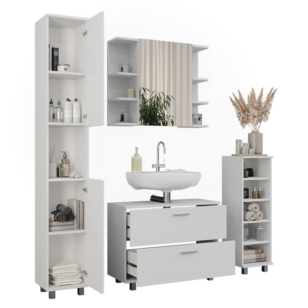 Vicco Set di mobili da bagno Bianco 4 parti