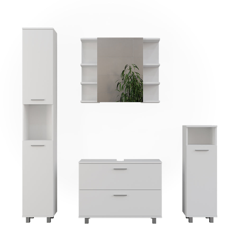 Vicco Set di mobili da bagno Bianco 4 parti