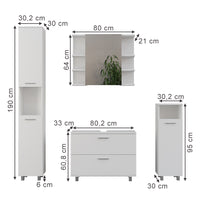 Vicco Set di mobili da bagno Bianco 4 parti