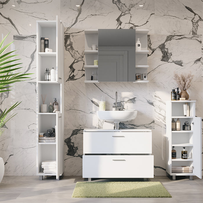 Vicco Set di mobili da bagno Bianco 4 parti