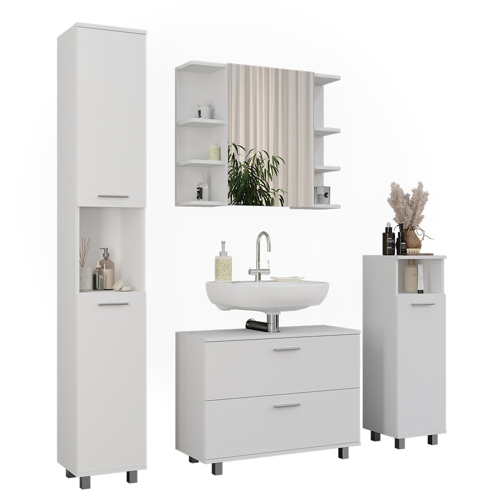 Vicco Set di mobili da bagno Bianco 4 parti