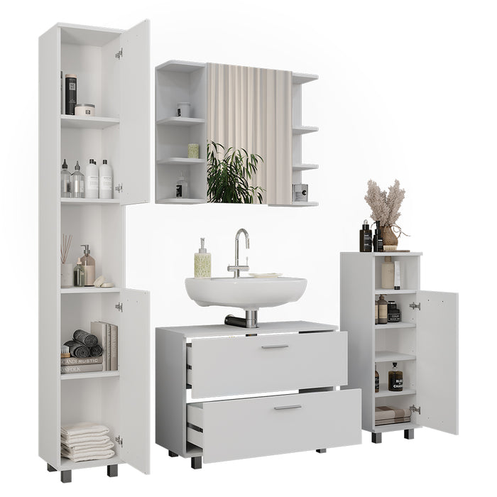 Vicco Set di mobili da bagno Bianco 4 parti