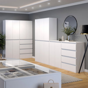 Vicco Armadio multifunzione Bianco 111 x 191.5 cm con 6 porte