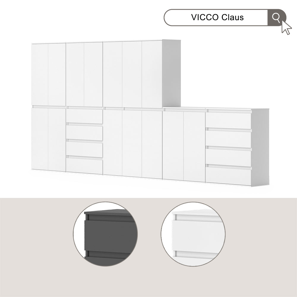 Vicco Armadio multifunzione Bianco 111 x 191.5 cm con 6 porte