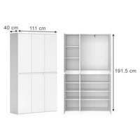 Vicco Armadio multifunzione Bianco 111 x 191.5 cm con 6 porte