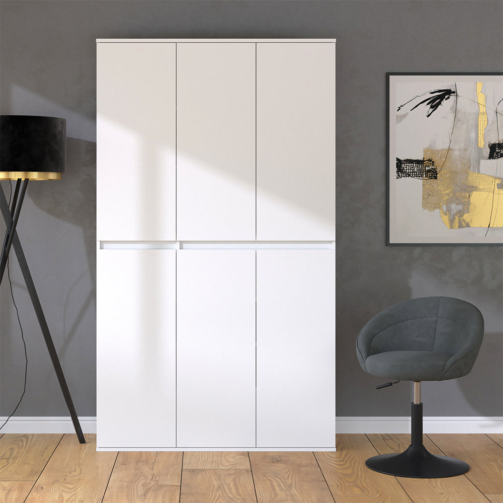 Vicco Armadio multifunzione Bianco 111 x 191.5 cm con 6 porte