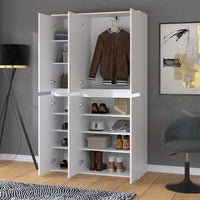 Vicco Armadio multifunzione Bianco 111 x 191.5 cm con 6 porte