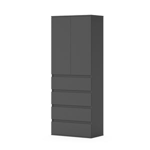 Vicco Armadio Antracite 74 x 191.5 cm con 4 cassetti