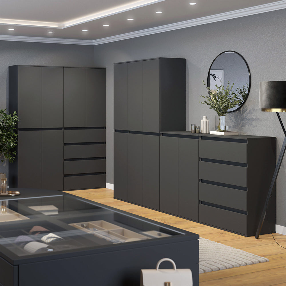 Vicco Armadio multifunzione Antracite 74 x 191.5 cm con 4 porte