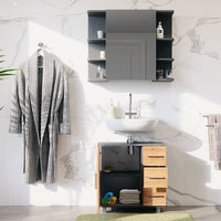 Vicco Set di mobili da bagno Antracite/quercia dorata 2 parti