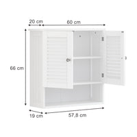 Vicco Armadio a muro universale Bianco 60 x 66 cm con 2 ante