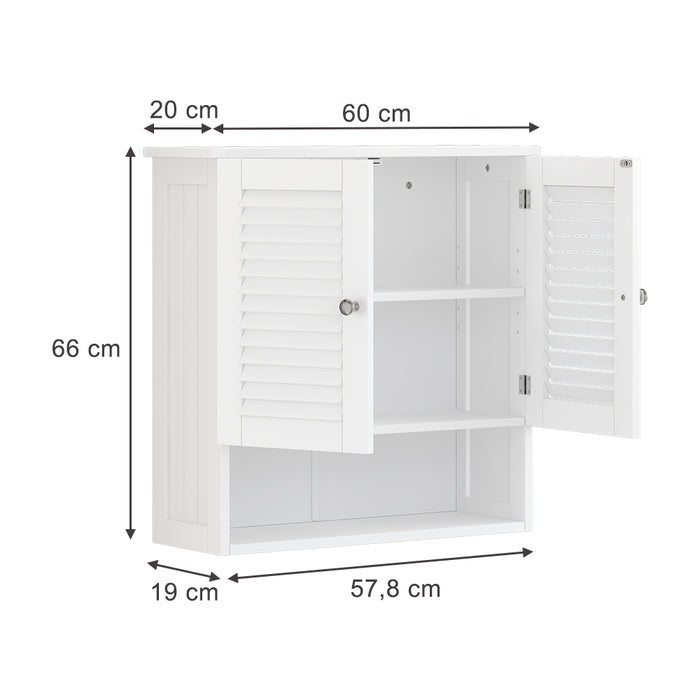 Vicco Armadio a muro universale Bianco 60 x 66 cm con 2 ante