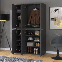 Vicco Armadio multifunzione Antracite 111 x 191.5 cm con 6 porte