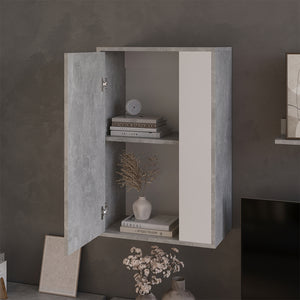 Vicco Scaffale a muro Cemento/Bianco 50.1 x 78.4 cm con 2 scomparti