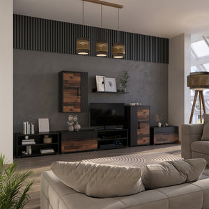 Vicco Scaffale a muro Nero/antico 50.1 x 78.4 cm con 2 scomparti