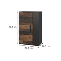 Vicco Scaffale a muro Nero/antico 50.1 x 78.4 cm con 2 scomparti