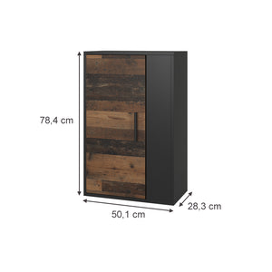 Vicco Scaffale a muro Nero/antico 50.1 x 78.4 cm con 2 scomparti