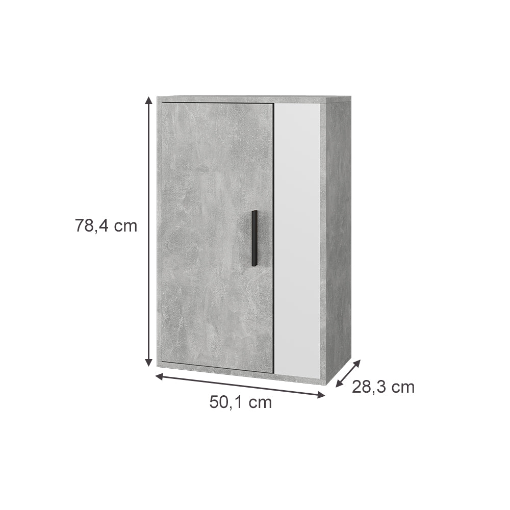 Vicco Scaffale a muro Cemento/Bianco 50.1 x 78.4 cm con 2 scomparti