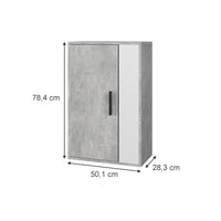 Vicco Scaffale a muro Cemento/Bianco 50.1 x 78.4 cm con 2 scomparti