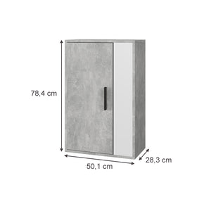 Vicco Scaffale a muro Cemento/Bianco 50.1 x 78.4 cm con 2 scomparti