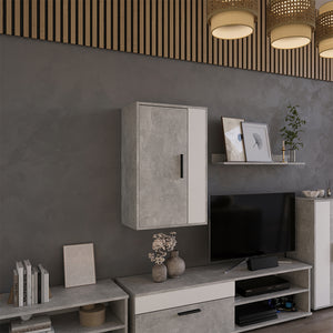 Vicco Scaffale a muro Cemento/Bianco 50.1 x 78.4 cm con 2 scomparti