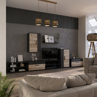 Vicco Parete attrezzata Antracite/beige Set di 4 pezzi