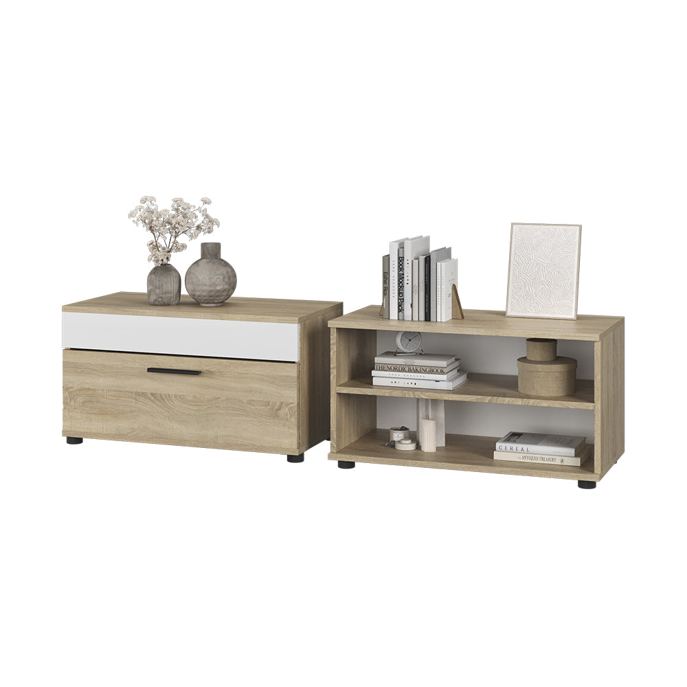 Vicco Parete attrezzata Sonoma/Bianco 2 parti