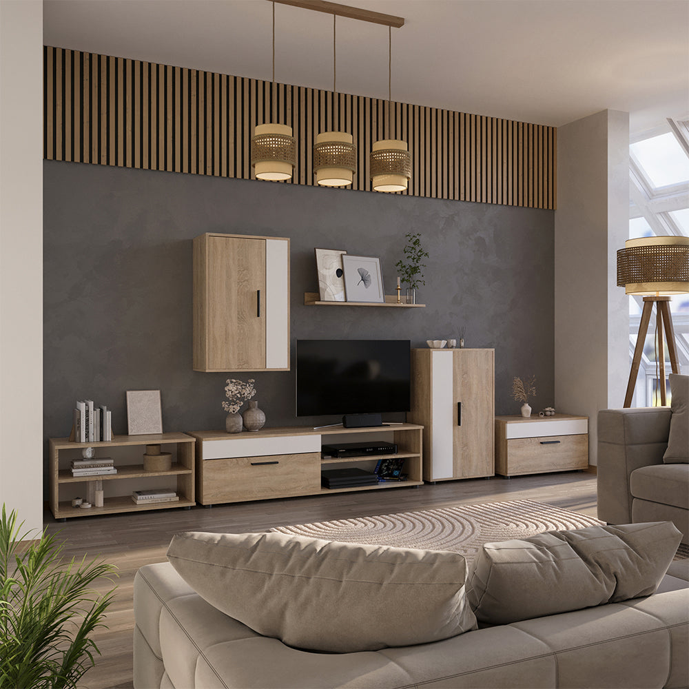 Vicco Parete attrezzata Sonoma/Bianco Set, 4 parti