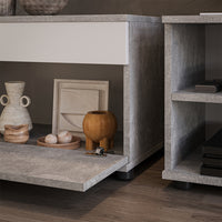 Vicco Parete attrezzata Cemento/Bianco 2 parti