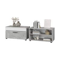 Vicco Parete attrezzata Cemento/Bianco 2 parti