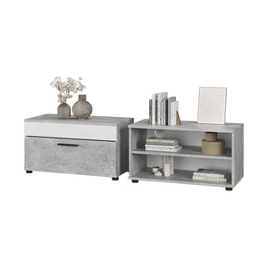 Vicco Parete attrezzata Cemento/Bianco 2 parti