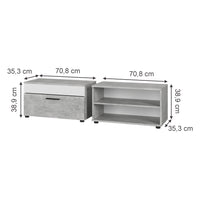 Vicco Parete attrezzata Cemento/Bianco 2 parti