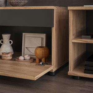 Vicco Parete attrezzata Quercia dorata/antracite 2 parti