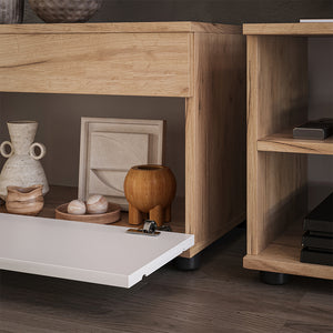 Vicco Parete attrezzata Quercia dorata/bianco 2 parti