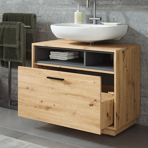 Vicco Mobiletto Rovere artigianale/antracite 80 x 64 cm con cassetto