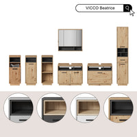 Vicco Mobiletto Grigio/antracite 80 x 64 cm con cassetto