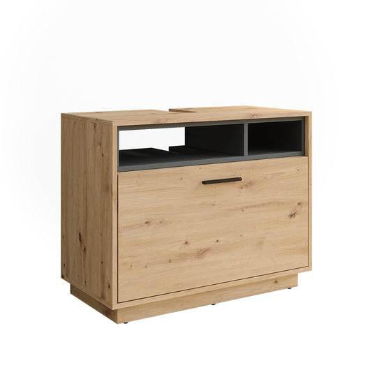 Vicco Mobiletto Rovere artigianale/antracite 80 x 64 cm con cassetto