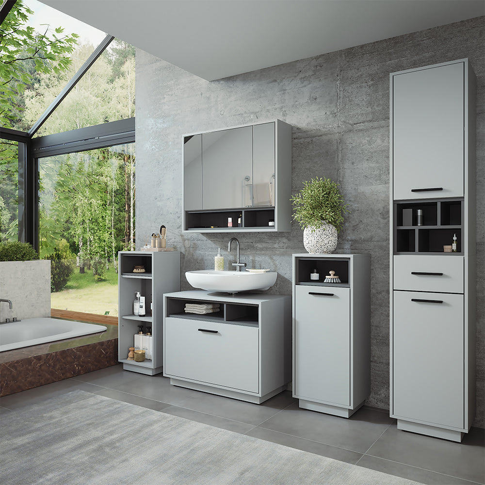 Vicco Mobiletto Grigio/antracite 80 x 64 cm con cassetto